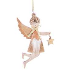COLGANTE ÁNGEL MADERA 3/C 12 X 25 CM