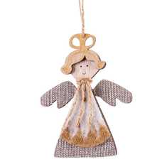 COLGANTE ÁNGEL MADERA 3/C 9 X 12 CM