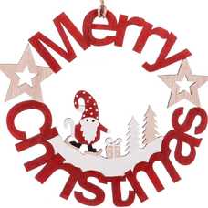 COLGANTE X'MAS MADERA ROJO 20 X 23 CM COLGANTE X'MAS MADERA ROJO 20 X 23 CM