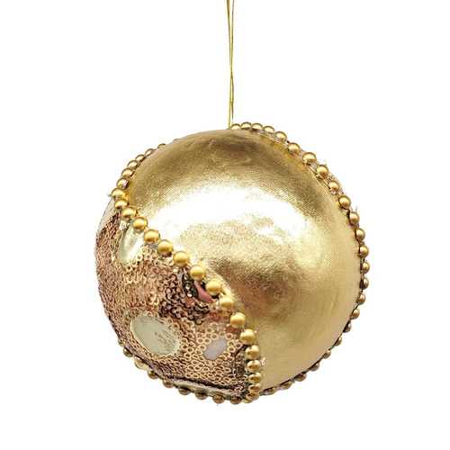 COLGANTE BOLA POLIÉSTER-FOAM ORO 10 X 10 X 10 CM