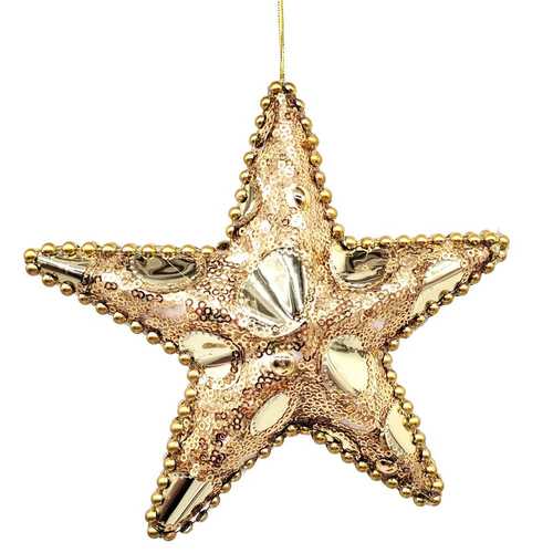 COLGANTE ESTRELLA POLIÉSTER-FOAM ORO 16 X 5 X 16 CM