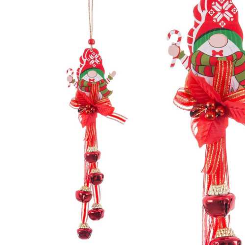 COLGANTE PAPA NOEL 3 CASCABELES 7 X 2,50 X 35 CM