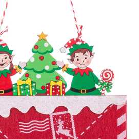 COLGANTE CARTA ELFOS MADERA 18,70 X 17,70 CM