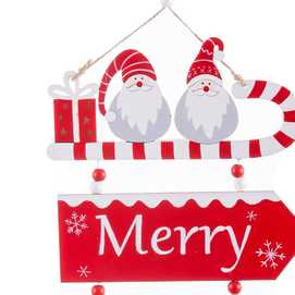 COLGANTE PAPA NOEL MADERA 18 X 33 CM