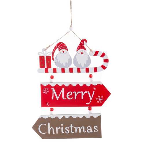 COLGANTE PAPA NOEL MADERA 18 X 33 CM