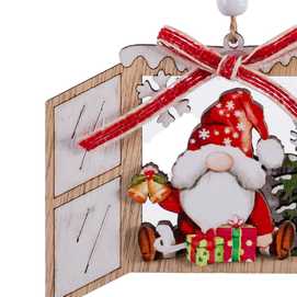 COLGANTE PAPA NOEL VENTANA MADERA 12 X 8,50 CM