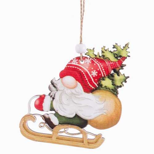 COLGANTE PAPA NOEL MADERA 3/M 10 X 9 CM