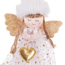 COLGANTE ÁNGEL GORRO TEJIDO ORO 10 X 3,50 X 16 CM