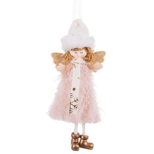 COLGANTE ÁNGEL CORAZÓN TEJIDO 10 X 4 X 20 CM