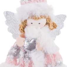 COLGANTE ÁNGEL GORRO TEJIDO PLATA 10 X 4 X 18 CM