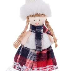 COLGANTE NIÑA TRENZAS TEJIDO 8 X 4 X 20 CM