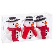 S/3 COLGANTE MUÑECO NIEVE FOAM 7 CM