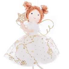 COLGANTE ÁNGEL POLIESTER ORO 8 X 5 X 16 CM