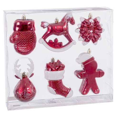 S/6 FIGURAS PLÁSTICO ROJO