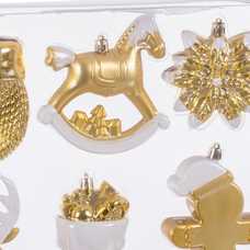 S/6 FIGURAS PLÁSTICO ORO