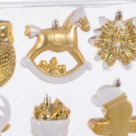 S/6 FIGURAS PLÁSTICO ORO