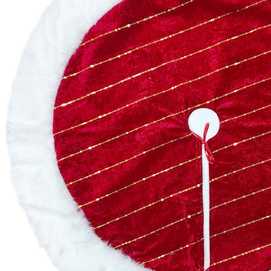 CUBRE PIE ÁRBOL POLIESTER ROJO 120 X 120 CM