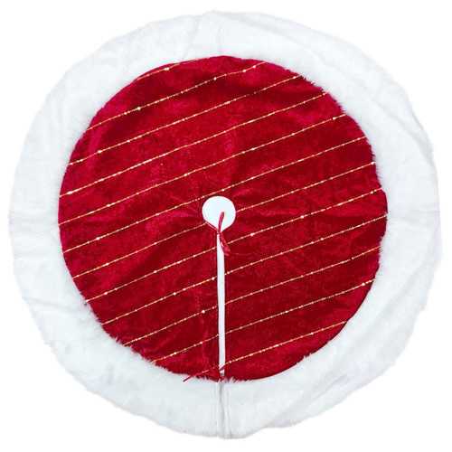 CUBRE PIE ÁRBOL POLIESTER ROJO 120 X 120 CM