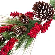 CENTRO MESA ACEBO, PINO Y PIÑAS 75 CM