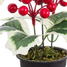 MACETA ACEBO CON HOJAS 20 CM MACETA ACEBO CON HOJAS 20 CM