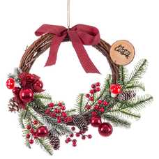 CORONA ACEBO CON LAZO 40 CM CORONA ACEBO CON LAZO 40 CM