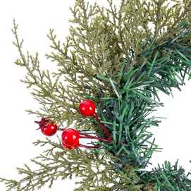 CORONA HOJAS Y ACEBO 30 X 30 CM