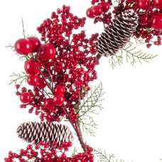 CORONA HOJAS Y ACEBO 45 X 45 CM