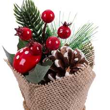 MACETA PIÑA Y ACEBO SACO 14 CM MACETA PIÑA Y ACEBO SACO 14 CM