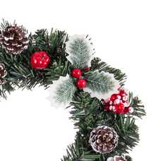 CORONA ACEBO, MANZANAS Y PIÑAS PVC/PIÑAS 30 X 30 X 6 CM CORONA ACEBO, MANZANAS Y PIÑAS PVC/PIÑAS 30 X 30 X 6 CM