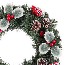 CORONA ACEBO, MANZANAS Y PIÑAS PVC/PIÑAS 40 X 40 X 7 CM CORONA ACEBO, MANZANAS Y PIÑAS PVC/PIÑAS 40 X 40 X 7 CM