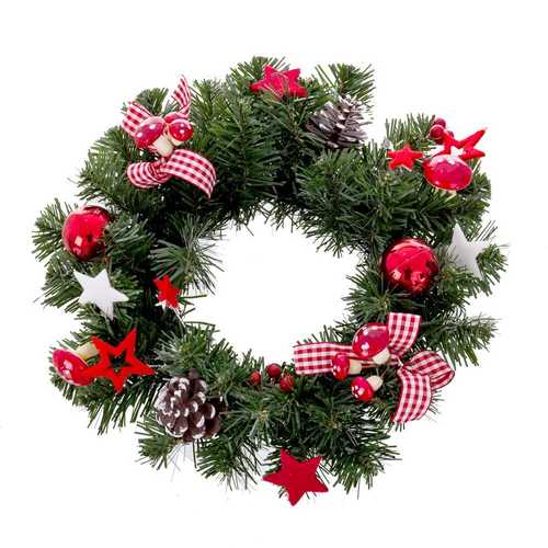 CORONA LAZOS Y SETAS PVC 30 X 10 X 30 CM