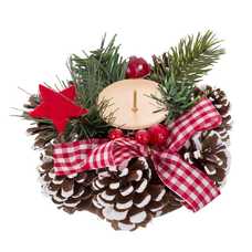 PORTAVELAS LAZO Y SETAS PVC 15 X 15 X 5 CM