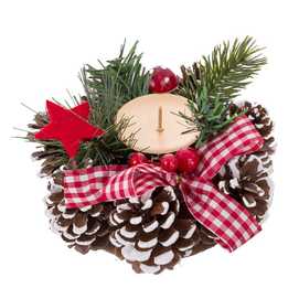 PORTAVELAS LAZO Y SETAS PVC 15 X 15 X 5 CM