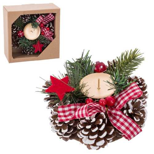 PORTAVELAS LAZO Y SETAS PVC 15 X 15 X 5 CM