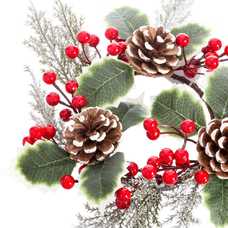 CORONA VELAS ACEBO PLÁSTICO 26 X 26 CM