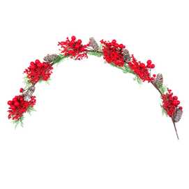 GUIRNALDA ACEBO Y PIÑAS PLÁSTICO 130 CM