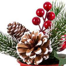 MACETA ACEBO Y PIÑAS PLÁSTICO 19 CM MACETA ACEBO Y PIÑAS PLÁSTICO 19 CM