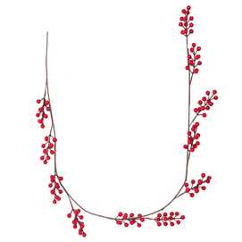 GUIRNALDA ACEBO PLÁSTICO ROJO 140 CM