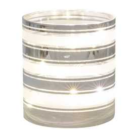 TUBO 8 LEDS CRISTAL PLATA 9 X 9 X 10 CM