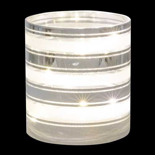 TUBO 8 LEDS CRISTAL PLATA 9 X 9 X 10 CM