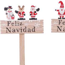 STICK PAPA NOEL MADERA 2/M 22 X 0,40 X 52 CM