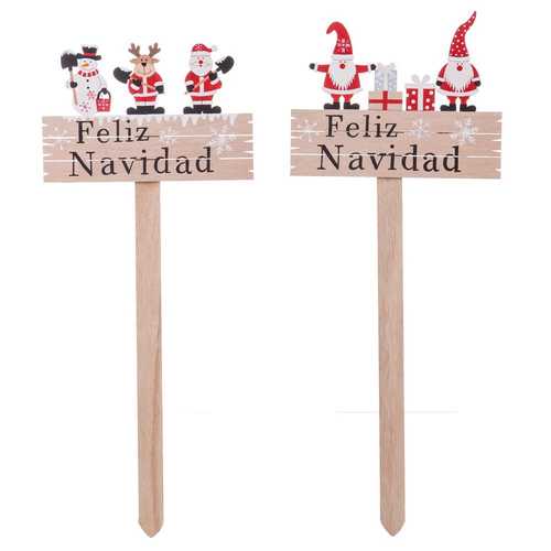 STICK PAPA NOEL MADERA 2/M 22 X 0,40 X 52 CM