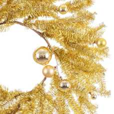 CORONA ESPUMILLÓN CON BOLAS PLÁSTICO ORO 50 X 10 X 50 CM CORONA ESPUMILLÓN CON BOLAS PLÁSTICO ORO 50 X 10 X 50 CM