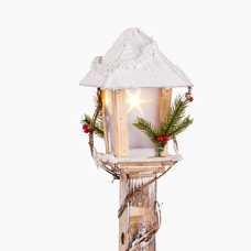 FAROLA CON LUZ MADERA 16 X 16 X 85 CM FAROLA CON LUZ MADERA 16 X 16 X 85 CM