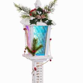 FAROLA CON LUZ MADERA 16 X 16 X 80 CM