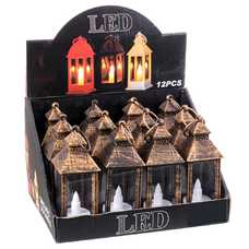 FAROL CON LUZ PLÁSTICO 5,50 X 5,50 X 14 CM