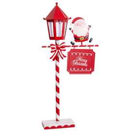 FAROLA CON LUZ PAPA NOEL METAL 30 X 13,50 X 63,50 CM