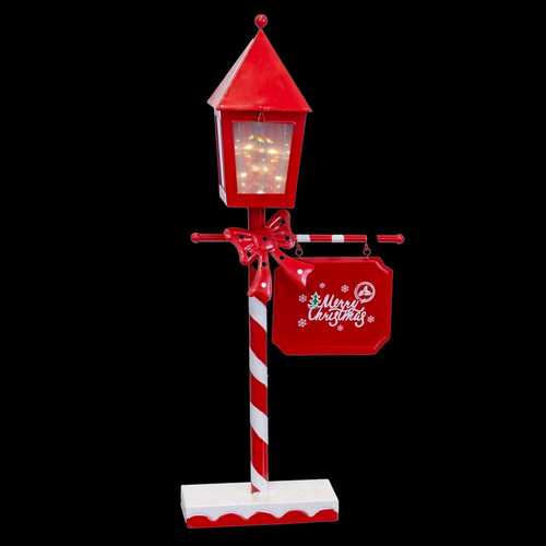 FAROLA CON LUZ CHRISTMAS METAL 22 X 8 X 52 CM