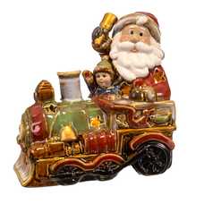TREN PAPA NOEL CON LUZ PORCELANA 37 X 8,80 X 15 CM