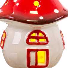 CASA SETA CON LUZ PORCELANA 9 X 9 X 10,50 CM